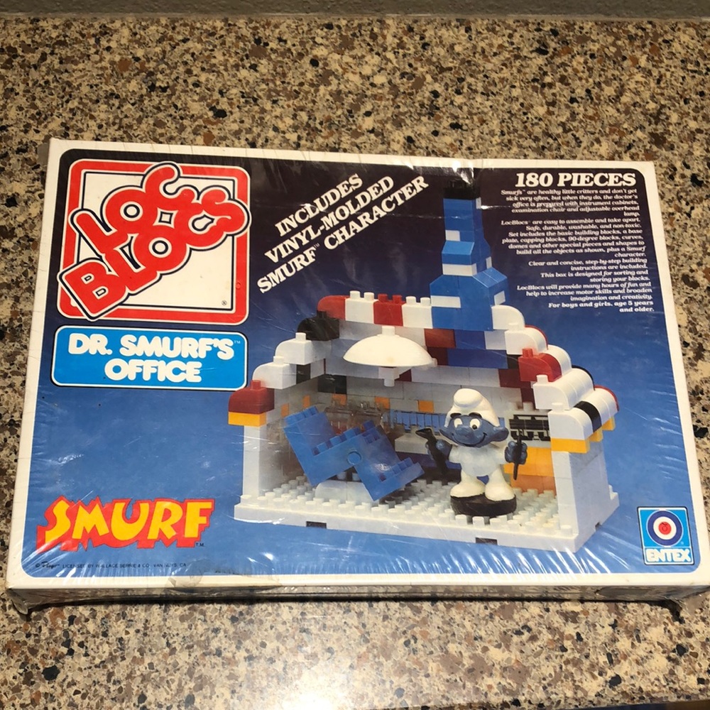 Loc Blocs Dr Smurf office vintage new in package